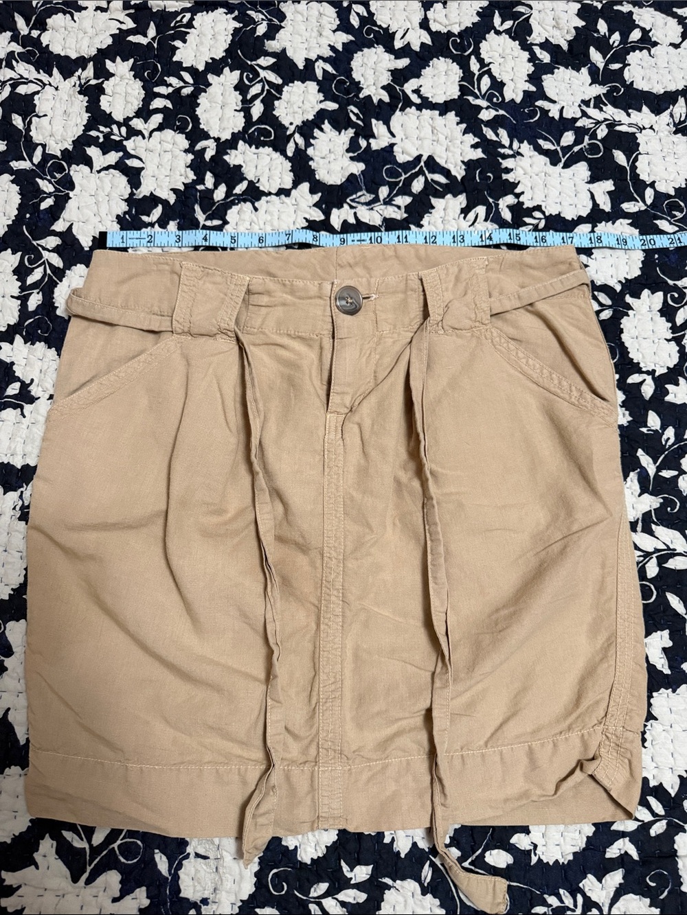 James Perse Tan cotton Drawstring Skirt